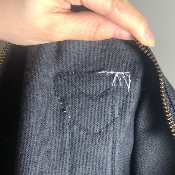 Black and Brown Handles Medium Zip Up Duffle Weekender Bag (GUC) - Picture 14 of 16